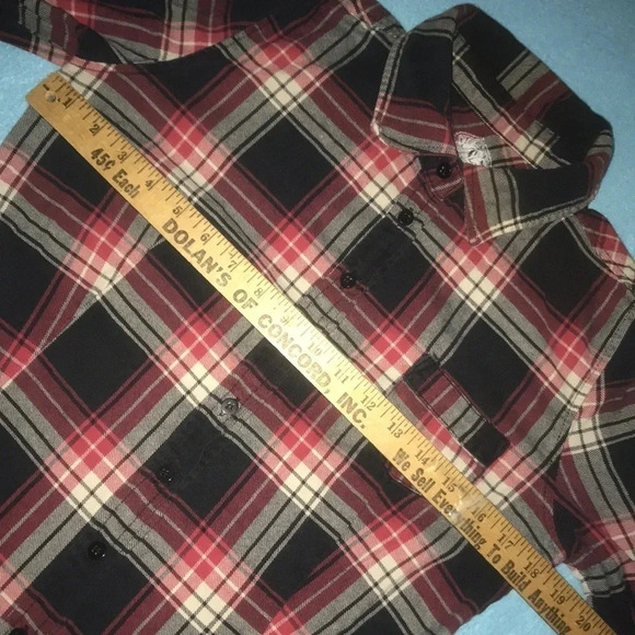 CELLO flannel button up long sleeves rhinestone details chest pocket size M - Picture 6 of 9